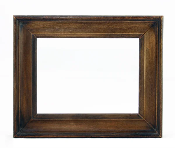 Wooden picture frame isolated on white. — Stock Photo, Image