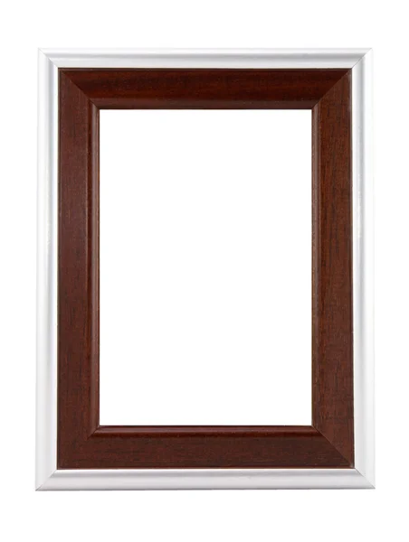 Wooden picture frame isolated on white. — Stock Photo, Image