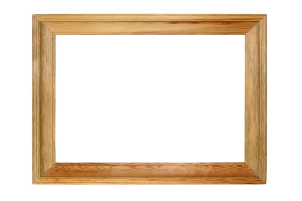 Quadro de imagem de madeira isolado no branco — Fotografia de Stock