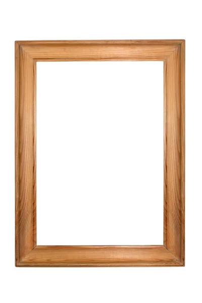 Wooden picture frame isolated on white. — Stock Photo, Image