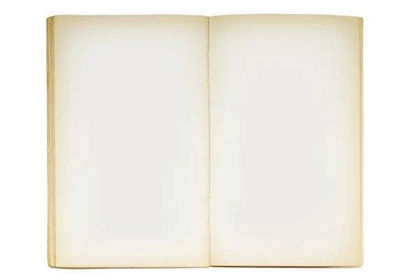 Abrir viejo libro en blanco aislado en blanco — Foto de Stock