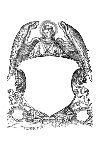 Anjo com brasão de armas do século XVI — Fotografia de Stock