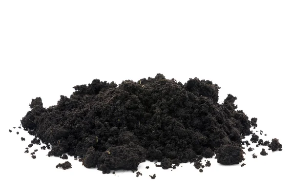 Pile of soil isolated on white — Stock Photo, Image