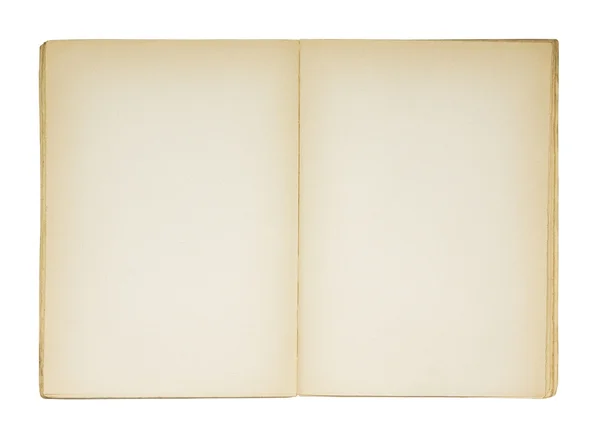 Ouvrir vieux livre blanc isolé sur blanc — Photo