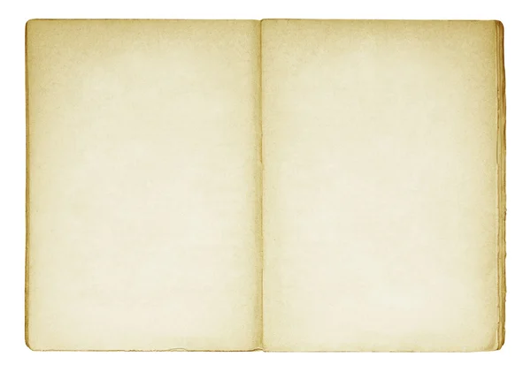 Open old blank book with clipping path. — Stock Photo, Image
