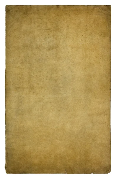 Старая пергаментная бумага, с вырезкой пути — стоковое фото