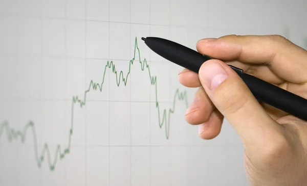 Hand showing graph — Stock Photo, Image