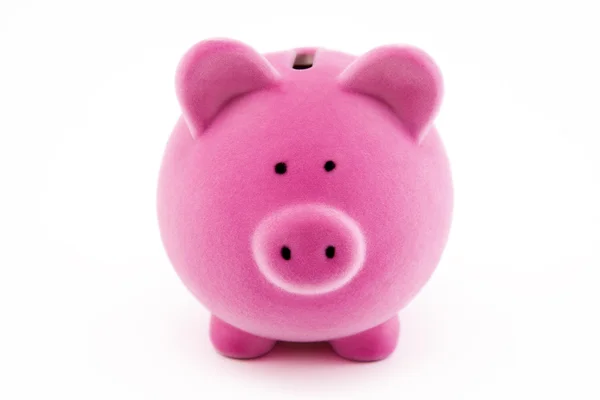 Pink piggy bank isolated on white — Stock Photo, Image