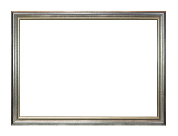 Silver picture frame with clipping path — Stock Photo, Image