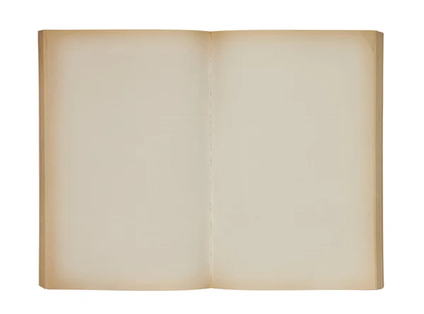 Apri il vecchio libro vuoto con il percorso di ritaglio — Foto Stock