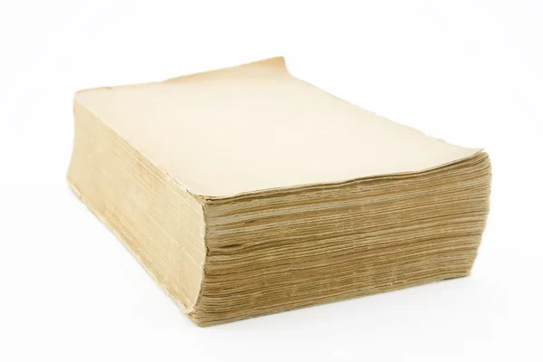 Livro em branco velho isolado no fundo branco — Fotografia de Stock