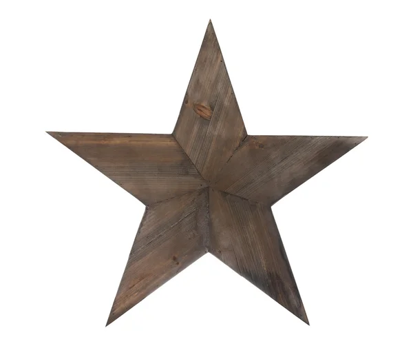 クリッピング パスを持つ木製の星 — ストック写真