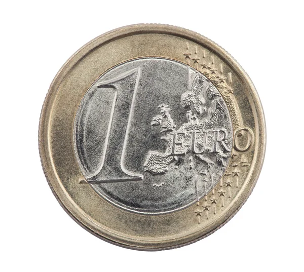 Moneda de un euro con ruta de recorte —  Fotos de Stock