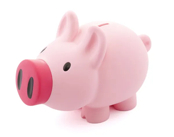 Piggy bank rosa com caminho de recorte — Fotografia de Stock