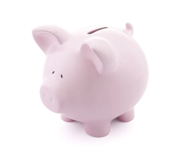 Pink piggy bank with clipping path — Stock Photo, Image