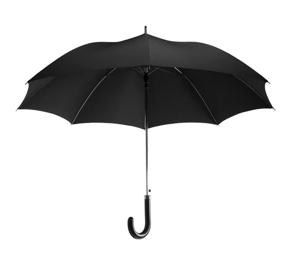 Paraguas negro aislado en blanco — Foto de Stock