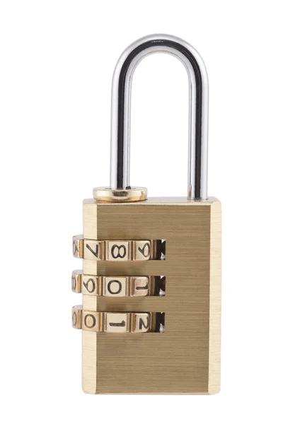 Combination padlock with clipping path — Stock Photo, Image