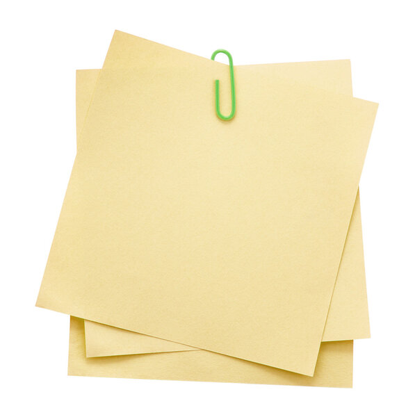 Memo notes with paper clip