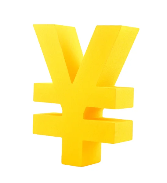 Gouden yen symbool geïsoleerd op wit — Stockfoto