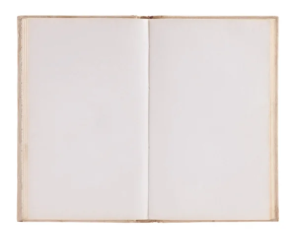 Open old blank book with clipping path — Stock Photo, Image