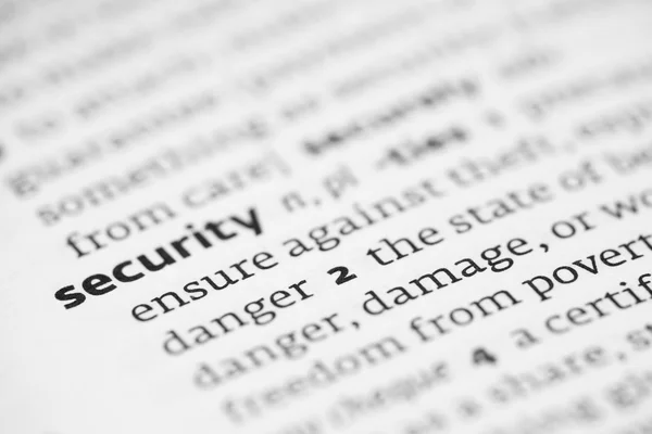 Security definition in a dictionary — Stock Photo, Image