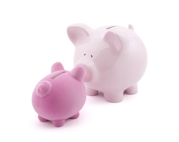 Two piggy banks with clipping path — Stock Photo, Image