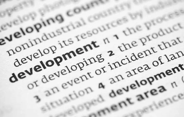 Development definition in a dictionary — Stock Photo, Image