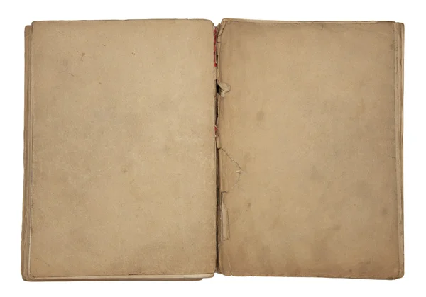 Open old blank book with clipping path — Stock Photo, Image