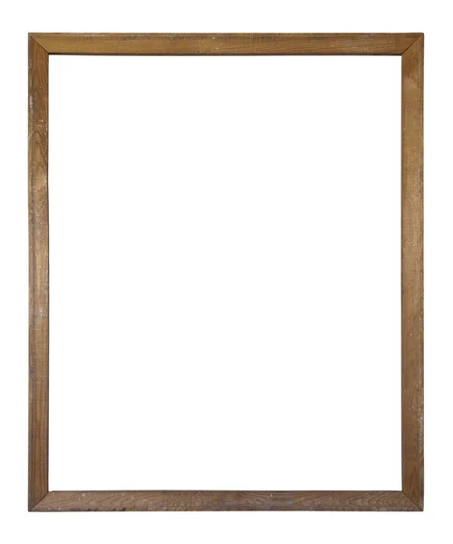 Old dirty wooden picture frame with clipping path — Stock Photo, Image