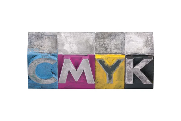 Cmyk hecho de letras de metal — Foto de Stock