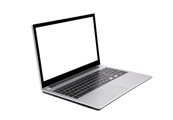 Laptop geïsoleerd op wit met clipping pad — Stockfoto