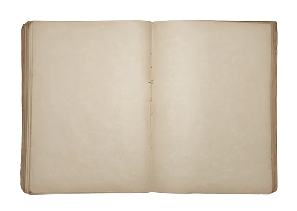 Open old blank book with clipping path — Stock Photo, Image