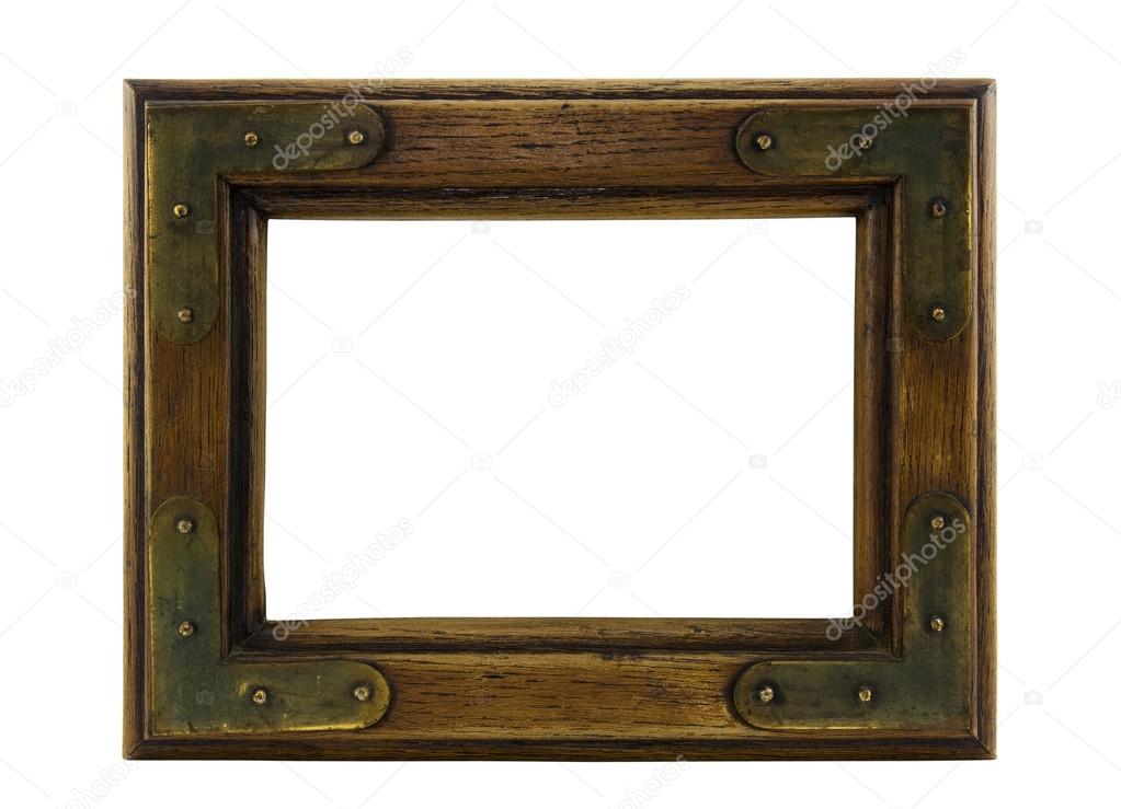 Old wooden picture frame with clipping path.