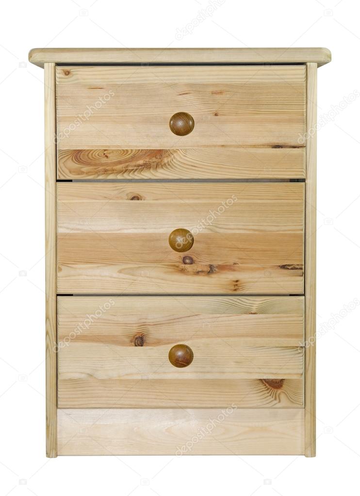 Pine chest of drawers with clipping path