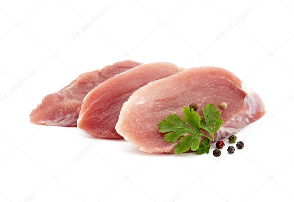 Raw pork with parsley and pepper