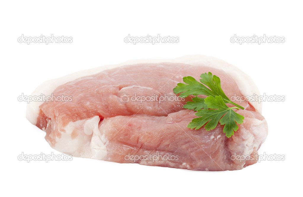 Raw pork chop with clipping path