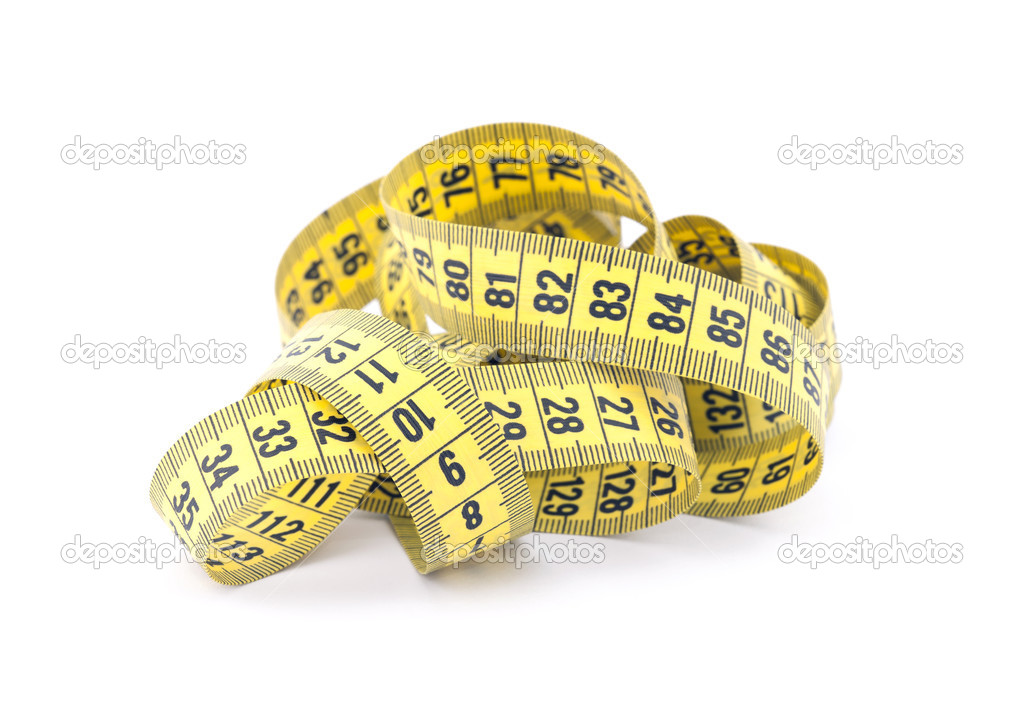 Tailor measuring tape with soft shadow