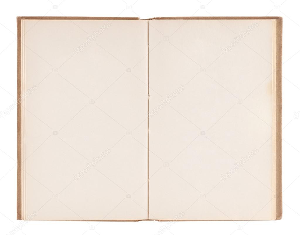 Open Old Blank Book With Clipping Path Stock Photo - Download Image Now -  Old Book, Page, Blank - iStock