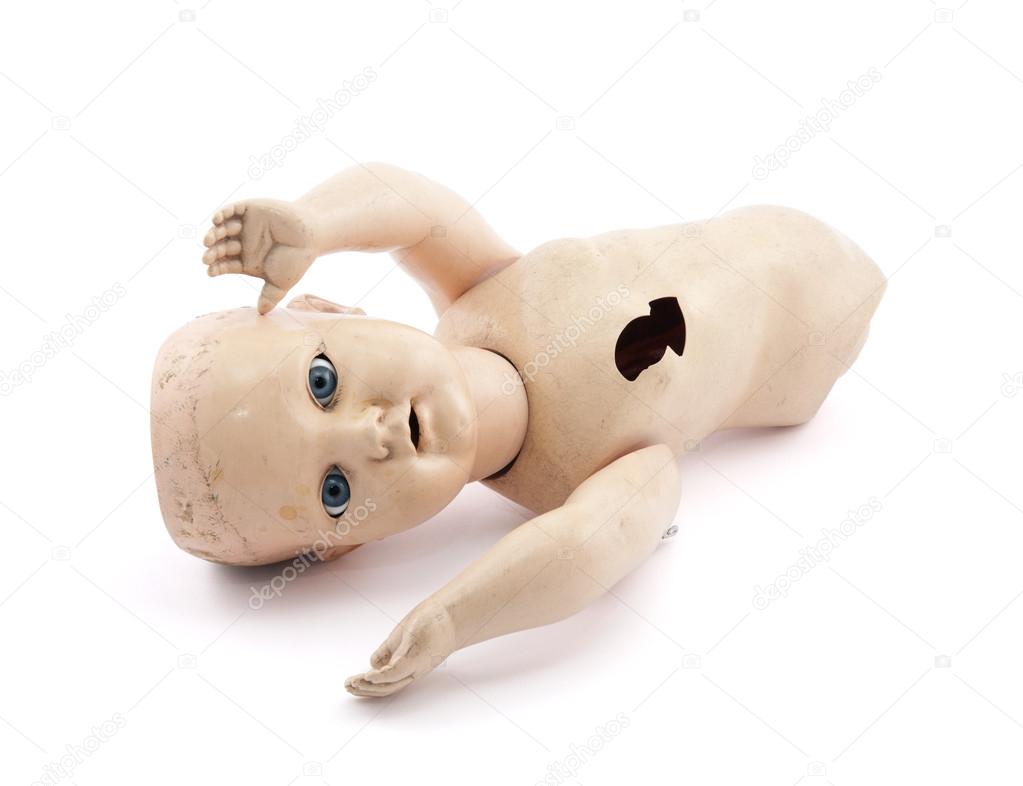 Child's baby doll with clipping path