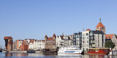 Gdansk, Polonya eski şehrin panoramik görünümü