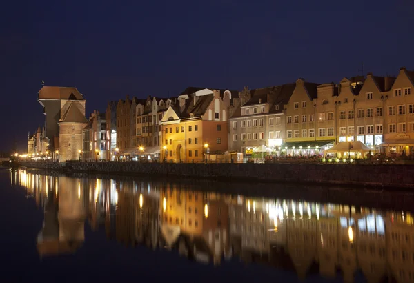 Gdansk at night, Poland — Stock Photo, Image