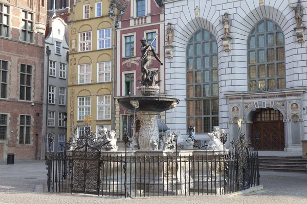 Neptune's Fountain in Gdansk, Poland — Stock Photo, Image