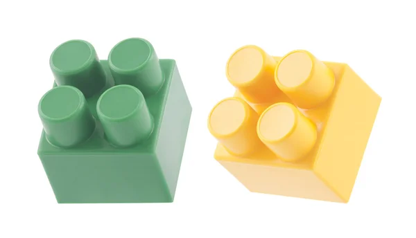 Plastic building blocks with clipping path — Stock Photo, Image