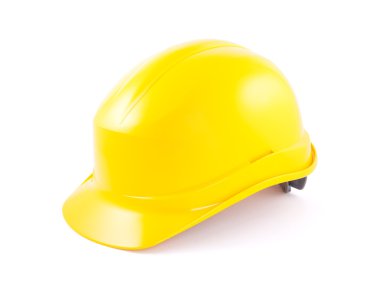 Beyaz kırpma yolu ile izole sarı kask