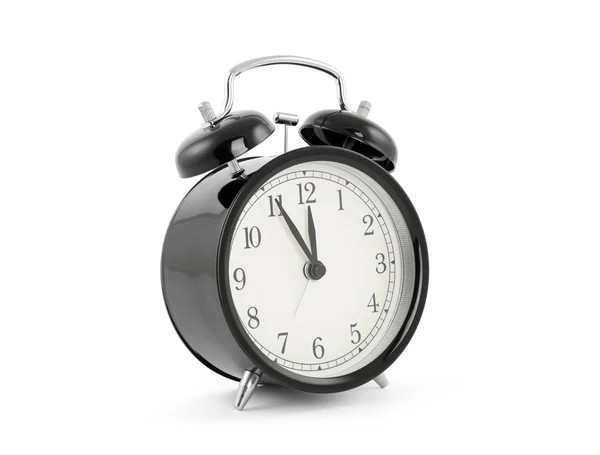 Black old style alarm clock with clipping path — Stock Photo, Image