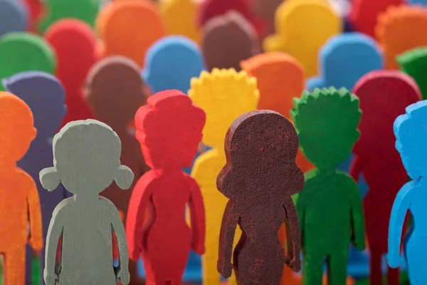 Grupo Pintado Colorido Figuras Pessoas — Fotografia de Stock