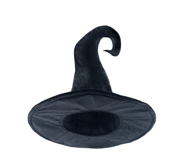 Sombrero Bruja Halloween Negro Aislado Sobre Fondo Blanco Con Camino — Foto de Stock
