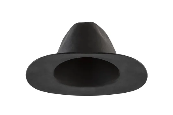 Μαύρο Ρετρό Καπέλο Που Απομονώνεται Λευκό Φόντο Μονοπάτι Απόληξης — Φωτογραφία Αρχείου