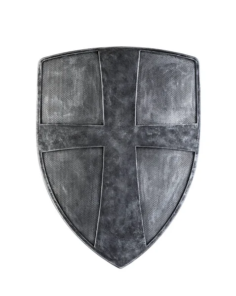 Old Medieval Shield Isolated White Background Clipping Path — Stock Photo, Image
