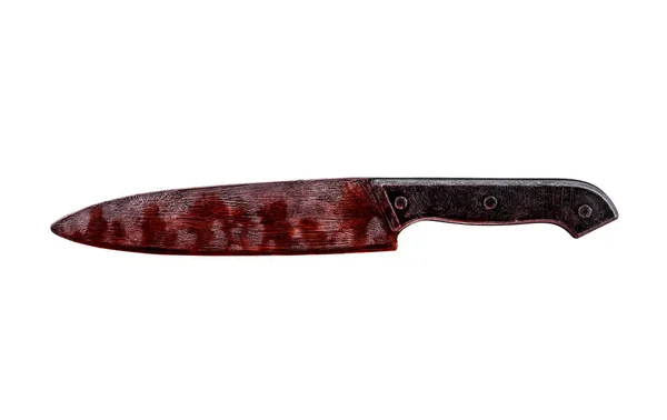 Knife Blade Red Blood Isolated White Background Clipping Path — Zdjęcie stockowe